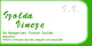 izolda vincze business card
